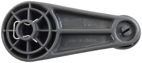Back view of Window Crank Handle For Chevrolet GMC Isuzu Vehicles, Gray Replacement Part with Durable Construction.