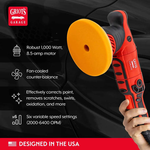Powerful 1000 Watt Random Orbital Polisher For Car Detailing With Dual Action Buffer Swirl And Scratch Removal 6 Inch Backing Plate
