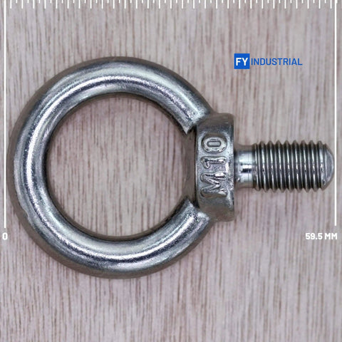 Beefed Up Industrial Grade Stainless Steel Lifting Eye Bolts M10 Set Of 5 Forged For Heavy Lifting, High Tensile Strength, JIS B1168 Certified