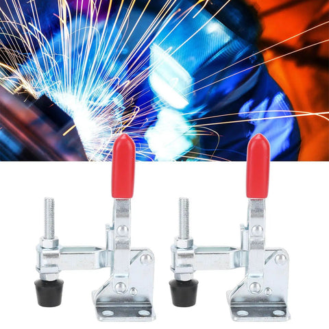 Two Pack Quick Toggle Clamps With Anti Slip Grips Built Tough For Welding Fixtures And Hold Downs Heavy Duty Iron And Plastic Clamp Set