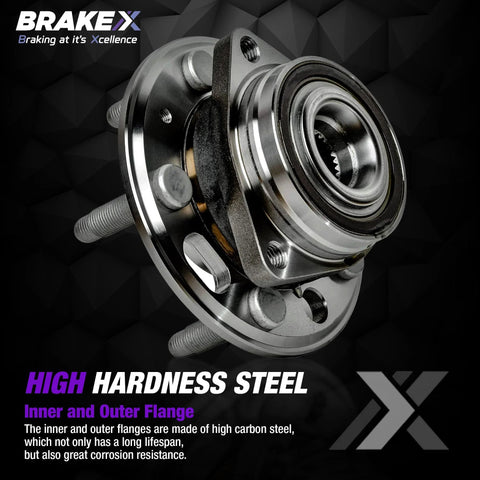 Rear Left Wheel Bearing And Hub Assembly For 2018 Audi A4 Quattro HC Series Premium Replacement, high hardness steel.
