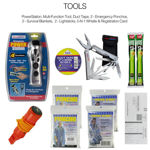72 Hour Deluxe Emergency Kit For Two People In A Go Bag With First Aid Gear, Emergency Tools, and Disaster Essentials