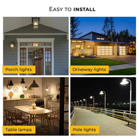 Auto On At Sunset Auto Off At Sunrise Dusk to Dawn Sensor for Indoor and Outdoor Lighting applications in various settings