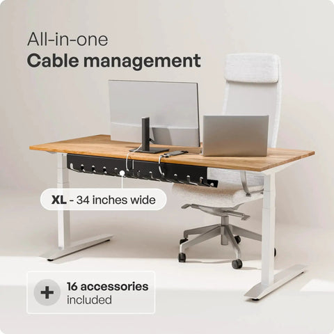 Under Desk Cable Management Tray Set Of 2 With 10 Cable Ties mounted under a desk, organizing cables for a tidy office setup
