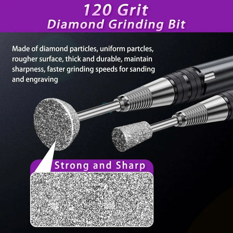 Do It All 52 Piece Diamond Grinding Bits Kit For Rotary Tools 1 8 Inch Shank Dremel Compatible Stone Glass Ceramic Carving