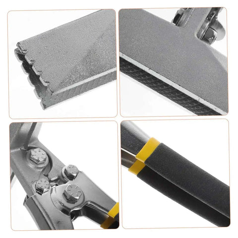 Close-up views of Hand Seamer Metal Bender Tool for Sheet Metal Bending and Flattening with ergonomic handle details