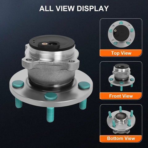 All view display of Rear Wheel Bearing And Hub Assembly 512347 For Mazda 5 2006 2017 ABS Models And Mazda 3 2004 2013 ABS Models.