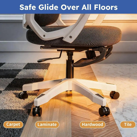 Heavy Duty 2 Inch Office Chair Wheels Set Of 5 For All Floors Smooth Safe Rolling Hardwood And Carpet Solid Plastic