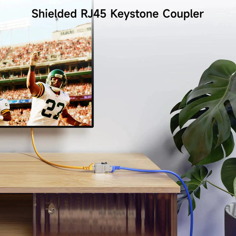 5 Pack Shielded Cat6 Keystone Couplers For Patch Panels And Wall Plates RJ45 Ethernet Female To Female With Gold Plated Contacts