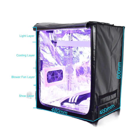 Powerful 2000W UV Light Box Curing Enclosure For Shoes And Resin, Large 48x40x60 Cm Chamber With Twin 120Mm Fans