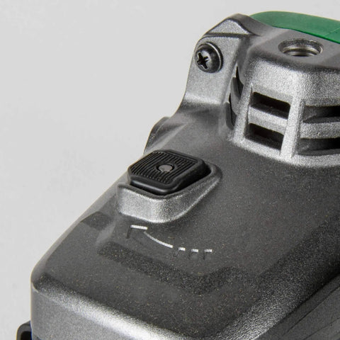 Close-up of speed control on Powerful 4-1/2 Inch Angle Grinder With 12 Amp AC Brushless Motor, Variable Speed, Lightweight Design