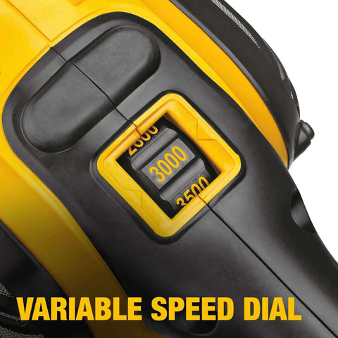 Close-up of variable speed dial on Beast Mode Heavy Duty Corded Car Buffer Polisher, 7 Inch To 9 Inch Dual Size, 12 Amp.