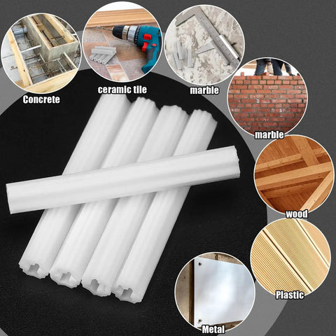 Expanding Plastic Screw Anchors 200 Pcs 3/16 Inch Hole 1-1/2 Inch Length White Anchors For Concrete Masonry Tile And Cement