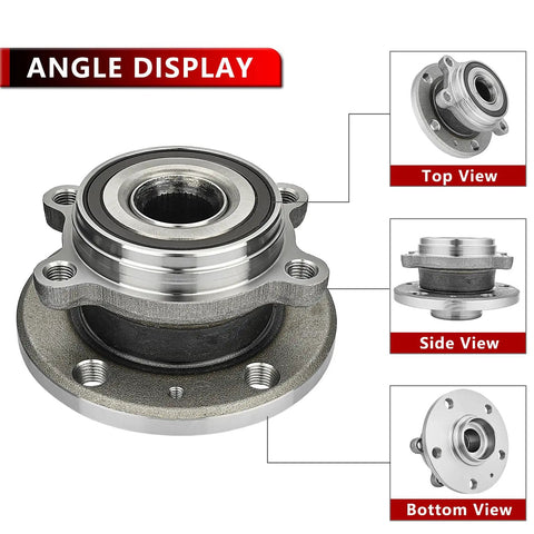Front Wheel Bearing Hub Direct Replacement For Audi TT Quattro 08-12, A3 Quattro 06-13, Q3 Quattro 15-18, Volkswagen, top view