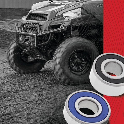 Off-road vehicle next to Wheel Bearing Kit For Honda Replacement With Double Type TC Sealed Bearings ABEC3 High Speed And Rust Inhibitors