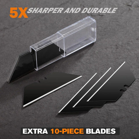 10 extra blades for 2 Pack Retractable Utility Knife Set SK5 Heavy Duty Box Cutter With Extra Blades in plastic case
