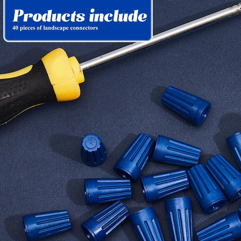 Blue waterproof outdoor electrical wire connectors, landscape splices, 40 pieces, Amazon brand