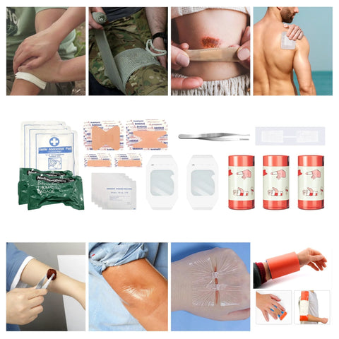 Trail Ready Outdoor Trauma First Aid Kit with hemostatic gauze, Israel bandages, emergency wound closures for hiking and camping