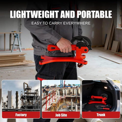 Alwalkee portable pipe vise, red aluminum clamp with non-slip jaws, 1/8–1-1/2 in capacity for plumbing/HVAC