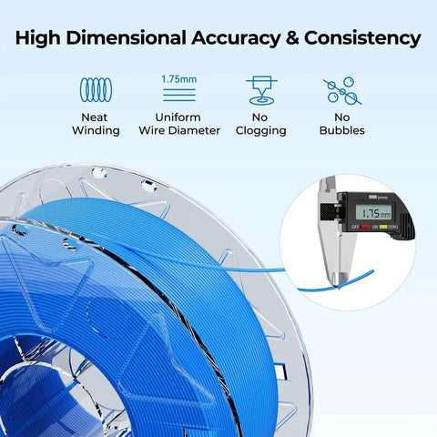 RFID Smart Hyper PLA Filament 1.75mm 1Kg Spool For 3D Printing With Auto Recognize And Optimized Printer Settings showing spool details.
