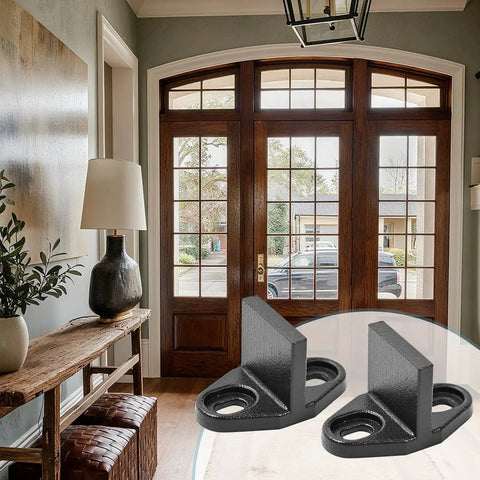 Heavy Duty T Shaped Barn Door Floor Guide 2 Pack Adjustable Bottom Track System For Sliding Doors in front of wooden doors