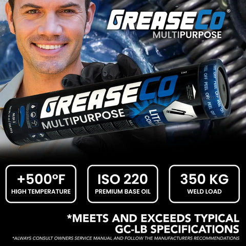 GreaseCo Multipurpose grease cartridge, blue lithium-complex, NLGI 2, high-temp automotive lubricant