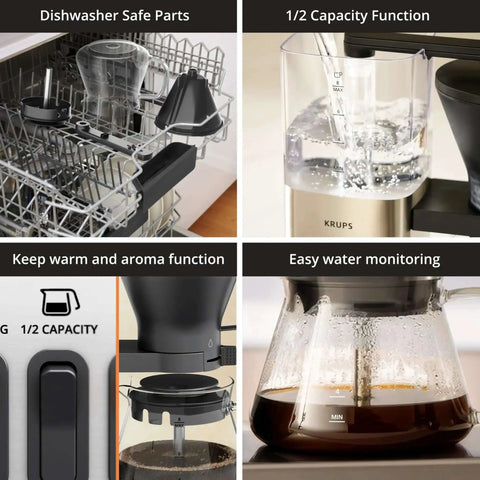8 Cup Drip Coffee Maker With SCA Certification And Blooming Technology For Barista Quality showing various features