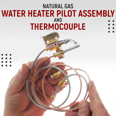 Water heater pilot assembly with 24-inch copper thermocouple and brass fittings for gas water heaters