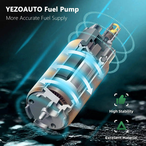 Illustration of YEZOAUTO fuel pump highlighting stability and material quality