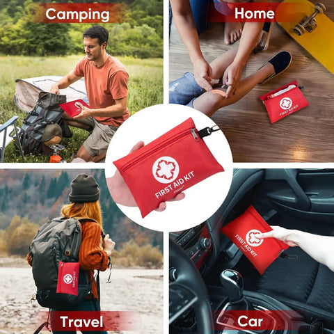 Portable 150 Piece Mini First Aid Kit For Car Travel Home And Outdoor Adventures used for various activities