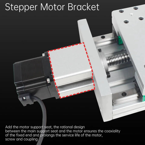 XC150 CNC Linear Stage Motion Actuator XYZ Axis Cross Sliding Table With 1605 Ballscrew And Nema23 Stepper Motor Bracket close-up