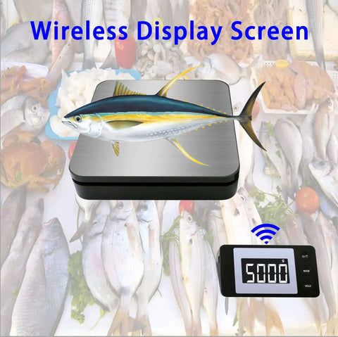 110 Lb Digital Postage Scale With LCD Display And Hold Tare Function, Wireless LCD Range Up To 5 Meters, fish on scale