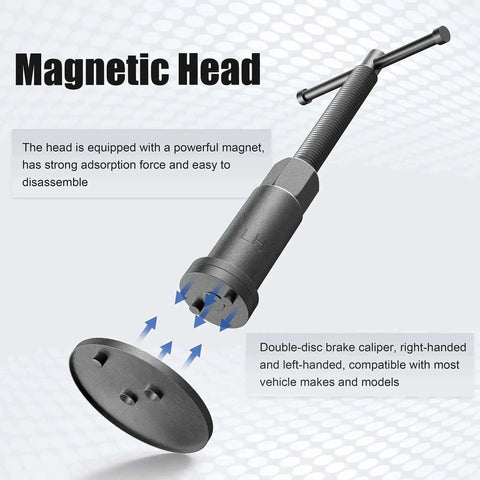 Magnetic head of Must Have Universal Disc Brake Caliper Wind Back Tool And Piston Compression Set 26 Piece Blue Kit with details