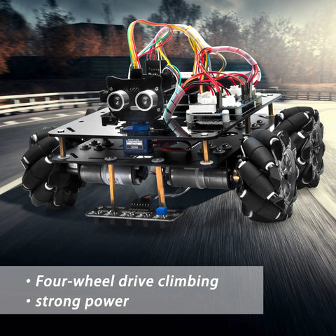 Omni Directional Mecanum Wheels Robotic Car Kit For Arduino Mega 2560 Metal Chassis DC Motors DIY STEM Remote Control