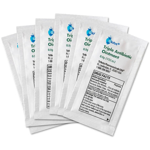 Travel Size Triple Antibiotic Ointment Pack For Minor Scratches And Burns 0.9g Singles 144 Pack first aid kit sachets
