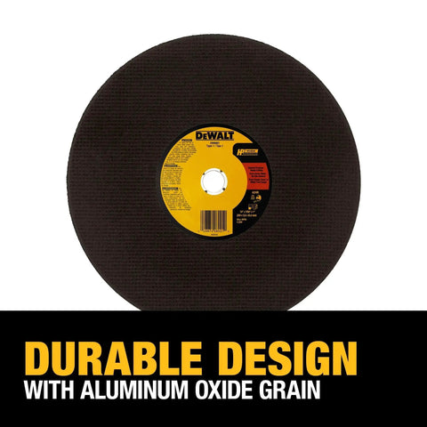 Front view of Heavy Duty 14 Inch Metal Chop Saw Blade With Aluminum Oxide Grain For Fast Cuts And Long Life High Grain Concentration