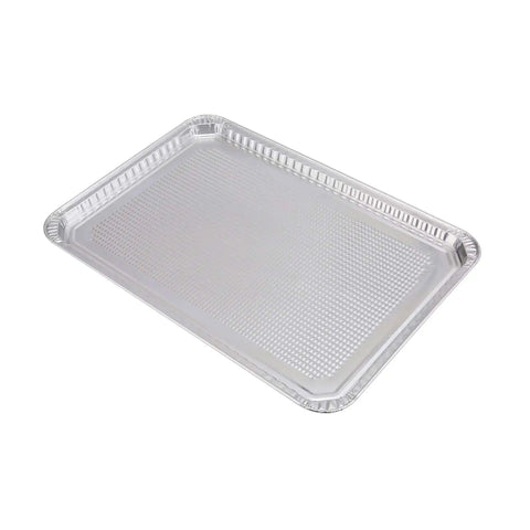 Disposable Aluminum Cookie Sheets For Baking And Roasting, 12 Count, 16 By 11 Inch, textured bottom visible, versatile foil pan