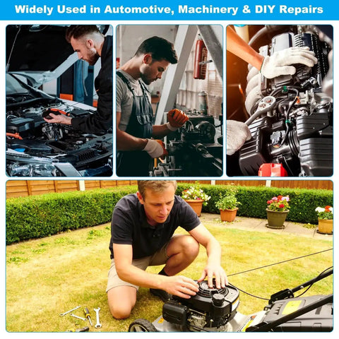 All-In-One Pro-Grade 324Pcs C Clips And E Clips Kit in automotive and machinery repair settings, showing installation and usage scenarios.