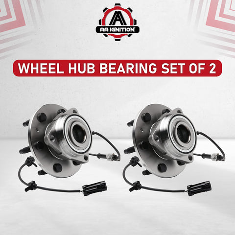 Set Of 2 Wheel Hub Bearing Assembly For 6 Lug 4X4 SuvS With ABS Sensor Cable Fits Chevy Cadillac GMC Escalade Avalanche Silverado Suburban Tahoe Sierra 1500 Yukon Replaces 515036 15112382 951008
