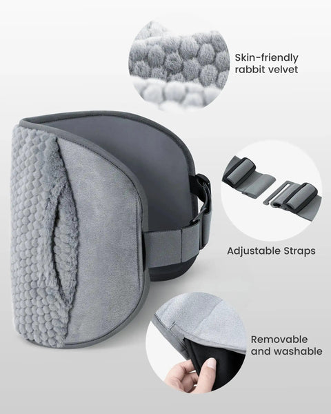 Gray Extra Large Heating Pad With Massager For Back Pain And Cramps Auto Shut Off Corded Heated Waist Belt with three vibration modes.