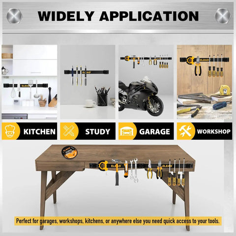 Beefy Magnetic Tool Holder Storage Organizer Set, 6 Piece, 12 Inch Wall Mount Rack for kitchen, garage, workshop, study uses