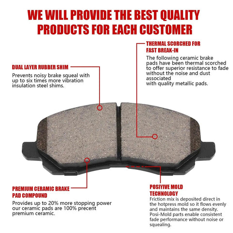 SUPLABEL HZ866 premium semi-metallic disc brake pad set for select Chrysler/Dodge/Jeep models