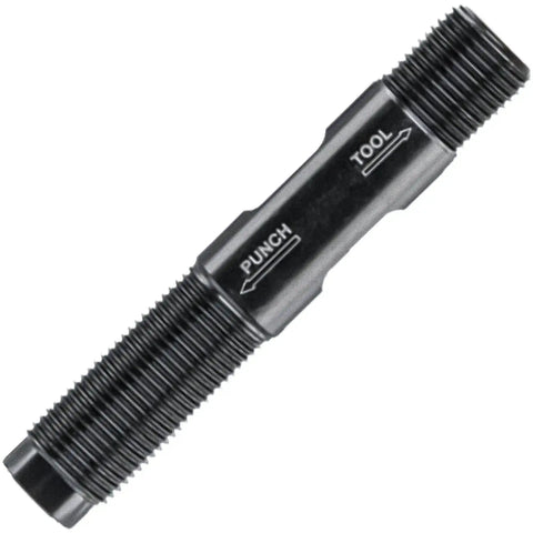 Image of a 3/4 Inch Black Steel Flat End Draw Stud for Pro Knockout Tools and Punches Dies with Engraved Cross Hairs for metal fabrication.