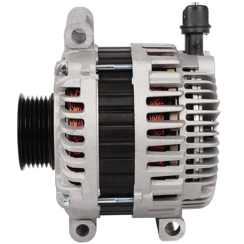 Side view of Heavy Duty 150 Amp 12V CW Alternator With 6 Groove Pulley Fits Ford Escape 3.0L 2008 Mazda Tribute 3.0L 2008 Mercury Mariner