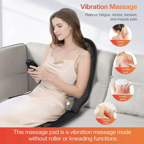 Back Massager Chair Pad With Heat, 10 Vibrating Motors... Back Massager Chair Pad With Heat, 10 Vibrating Motors...