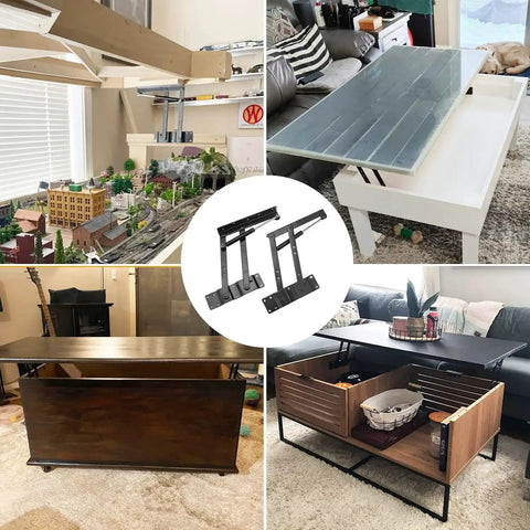 Heavy Duty Lift Up Hydraulic Hinge Set For Coffee Tables And Furniture Two Pair Folding Lift Top Hinges No Fuss Lift Top