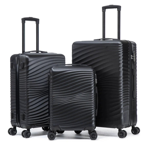3 Piece ABS Luggage Set With Spinner Wheels Hardside Travel Luggage Including 28 Inch Large Suitcase 24 Inch Medium 20 Inch Carry On