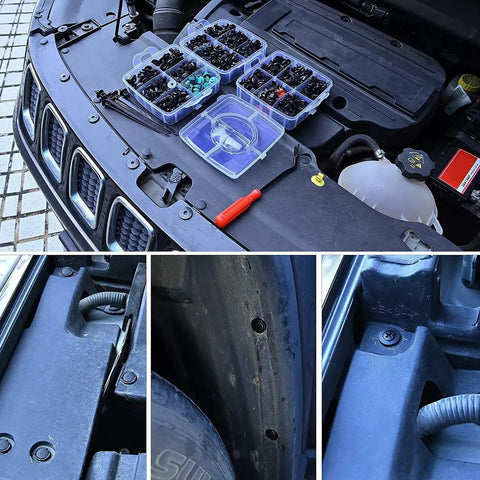 680Pcs Car Push Retainer Clips Kit 22 Sizes Nylon Bumper Fender Rivets Fasteners Assortment with Cable Ties for Toyota GM Ford Honda Chevy