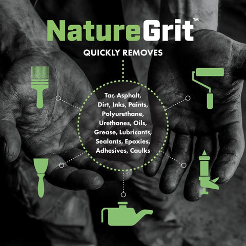 Mechanic Hand And Surface Wipes With Degreaser For Grime Removal Six Canisters, dirty hands demonstrating cleaning power