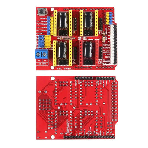 Hands On CNC Shield Expansion Board V3.0 with four DRV8825 stepper driver modules and heatsinks for engravers and 3D printers RAMPS 1.4 compatible